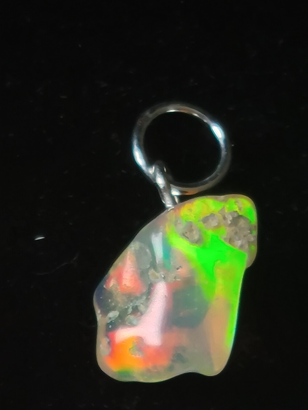 1.85ctw Natural Ethiopian Fire Opal Pendant - 925 Silver Bail - New